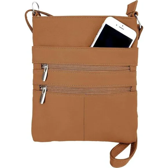 Mini Cross Body Purse Leather Small Travel Bag Multiple Pockets Adjustable Strap